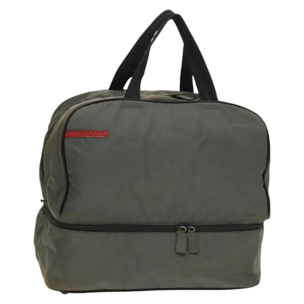 PRADA Sports Boston Bag Nylon Gray Silver Auth bs27925 - Picture 1 of 16
